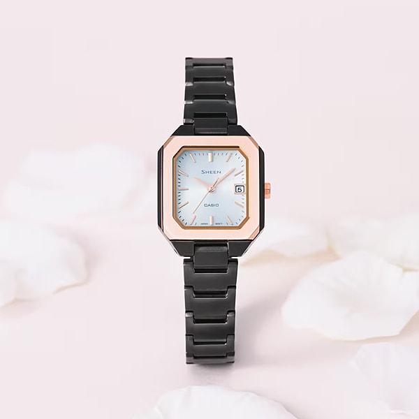 CASIO Women's SHEEN SHS-4528GBJ-7AJF [SHEEN Solar Sapphire Model] Square Watch Black Analog