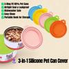 3-in-1 Reusable Silicone Pet Can Cover, BPA Free Food Grade Leakproof Lid for Dog Cat Cans, Fresh & Odor-Proof with Storage Hook