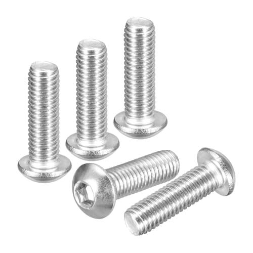 DTGN M8-1.25x25mm Button Head Cap Bolts (20-Pack), 304 Stainless Steel with Efflorescence Finish, Hex Drive Fasteners for Road Bikes, Mountain Bikes,
