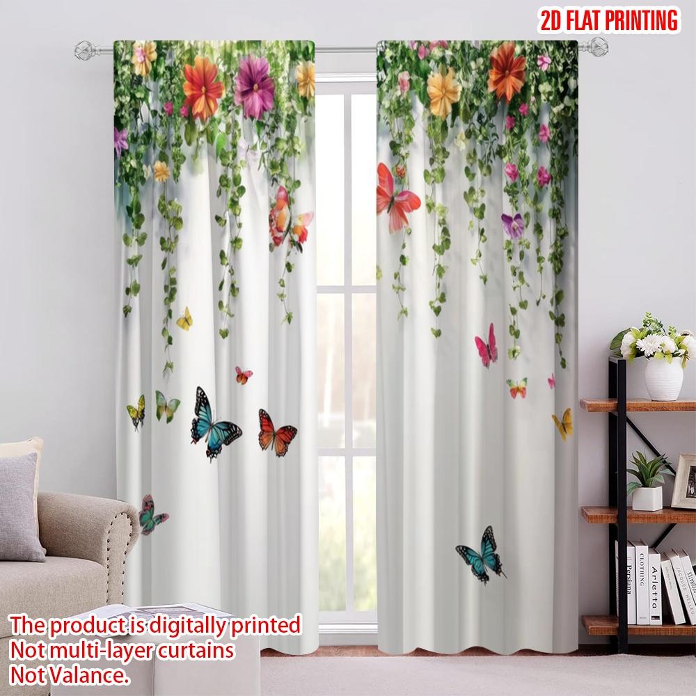 

2pcs,2D plane printing Contemporary Curtains Butterfly Bliss(1) Durable Polyester (without rod) Gifts Ldeal for Living Room and 52.50 × 116.00 cm 2 pcs
