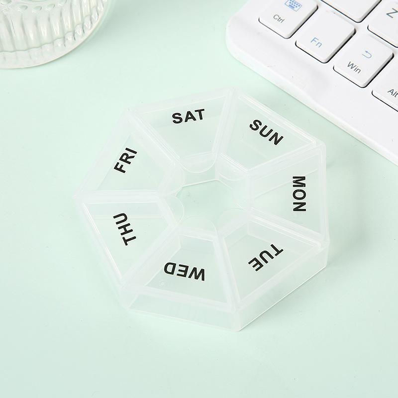 7 Days Pill Storage Box Mini Travel Portable Medicine Dispenser Multifunction Plastic Seven Compartment Sealer Box
