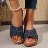 Cross Strap Platform Slippers Women Summer Open Toe Med Heels Sandals Woman Slides 2025 Light Non-Slip Beach Flip Flops