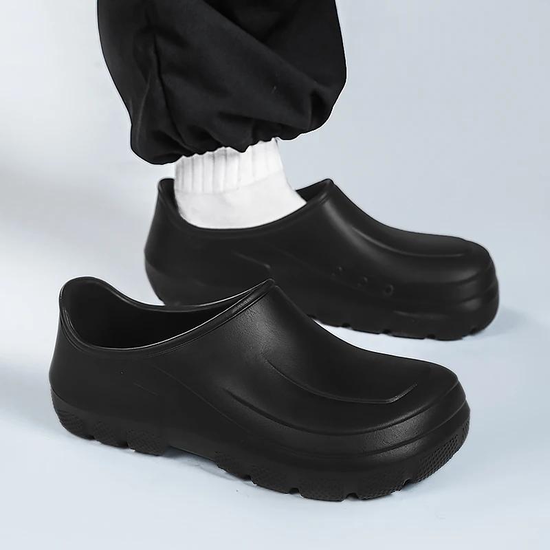 

Home Use Outer Wear Men s EVA Slippers Kitchen Chef Shoes Garden Slippers Soft Thick Sole Comfortable Fit For All Seasons male 38-39 чёрный