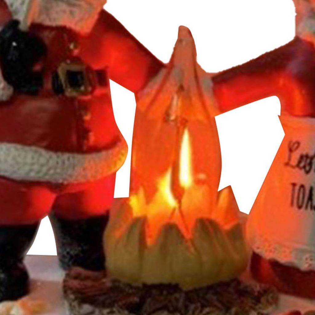 Xmas Night Light Flickering Campfire Effect Resin Plug In Night Lamp Holiday Decoration