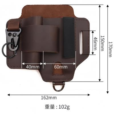 EDC Tactical Tool Waist Pouch Leather Multifunctional Outdoor Camping Survival Storage Belt Bag Hiking Emergency Tool Bag
