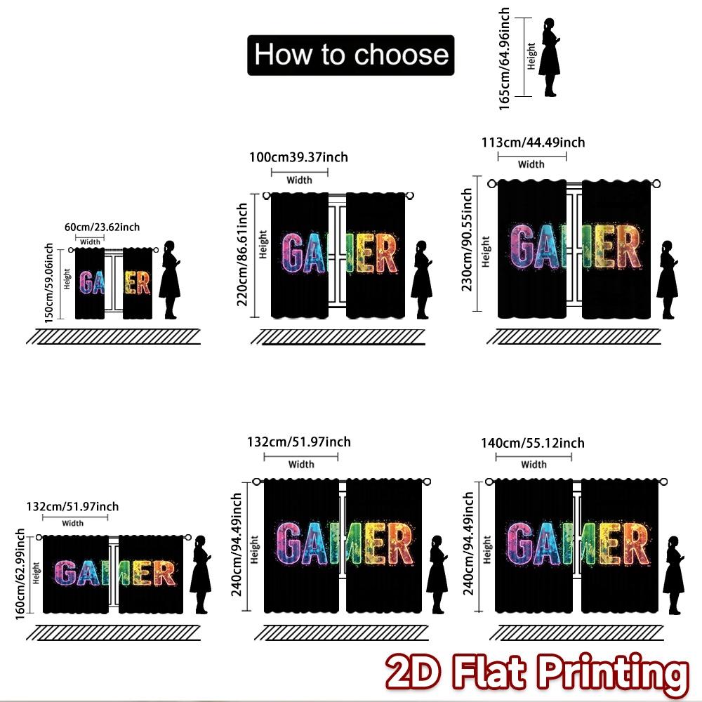 2D flat Photography Backdrop Photography Banner Colorful Gamer Letters 100% Polyester Festive Backdrops Use for Suitable for