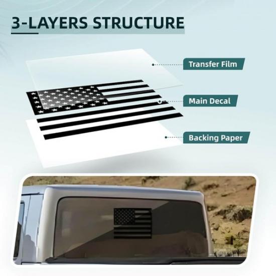 NEW! Rear Middle Window American Flag Decal For Ford F150 F250 F350 2015 2016-Up