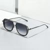 Non-polarized Fashion Steam Punk Double Girder Sunglasses Men Women Metal Square High Definition Driving Eyeglasses