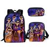 Popular COCO Music Skull Pattern 3D Print 3pcs/Set pupil School Bags Laptop Daypack Backpack Inclined shoulder bag Pencil Case