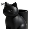 Bay Window Desk Organizer Cute Cat Pen Holder, 3D Printed Kitten Pencil Cup, Multi-functional Creative Desktop Storage Solution for Makeup Brushes,