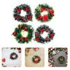 8pcs Mini Christmas Wreaths Dollhouse Artificial Wreaths Garland For Holiday Fireplace Door Xmas Tree Hanging Decorations