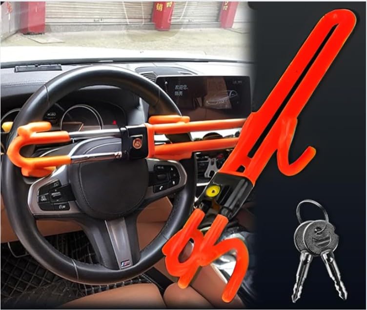 Steering Prevents Relay Secures the Steering and Is Versatile for Your Beloved Car Anti-theft Lock, Attacks, Wheel, (red)