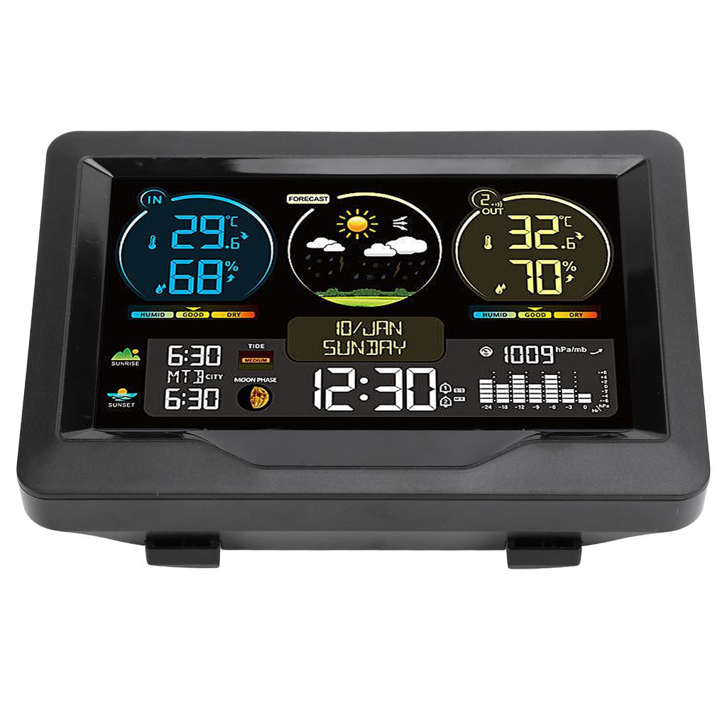 Digital Weather Thermometer Weather Wireless Temperature Humidity Monitor with Electric Sunup