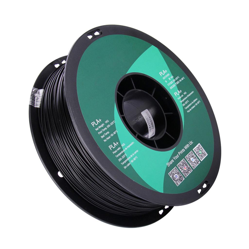 eSUN PLA+ 1.75mm Black 3D Printer Filament Corn Grain Refining Material 1KG Spool (2.2lbs) Dimensional Accuracy +