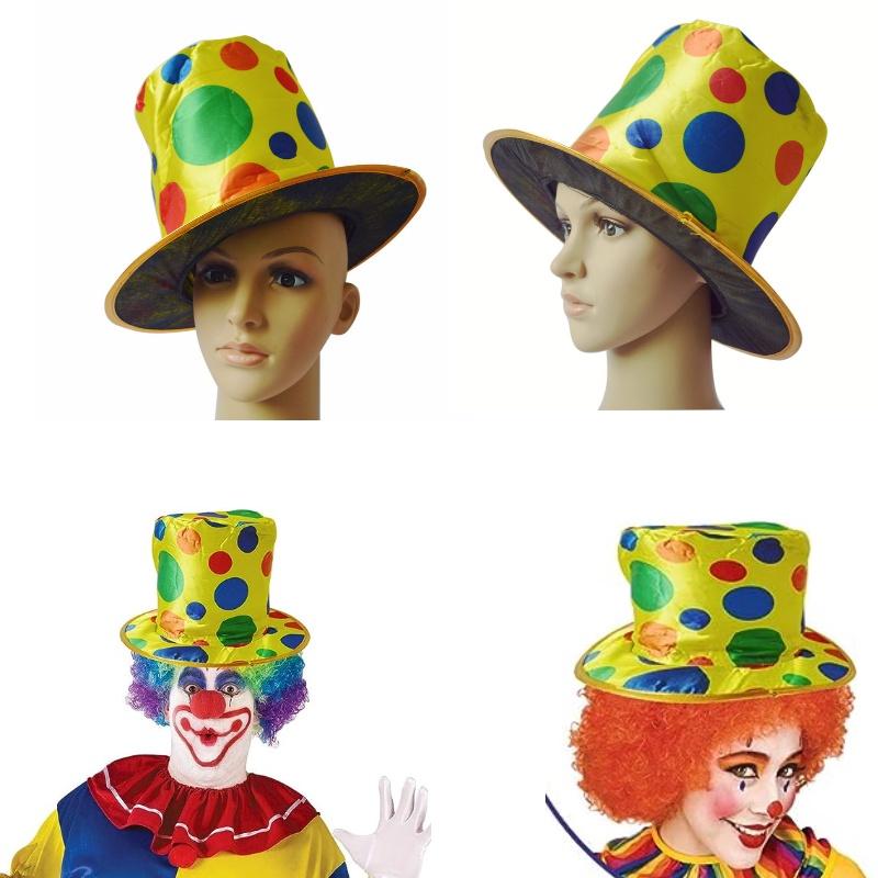 Halloween Party Performance Hat Clown Polka Dot Top Hat Magic Jazz Hat High Top Hat