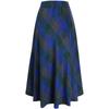 Women's Retro Plaid Maxi Skirt, High-Waisted, Fashionable Casual A-Line Pleated Plaid Floor-Length Skirt