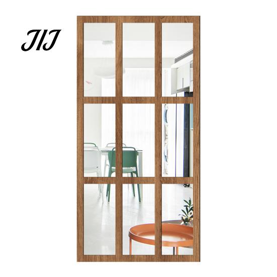 Arched Wall Mirror Stickers Window Decor, Wooden Frame Acrylic Fake Mirror, Minimalist Arch Self-Adhesive Windowpane Sticker for Living Room