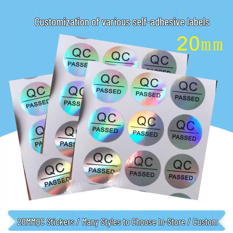 Custom QC PASS Laser Stickers: Round Small Quality Inspection Labels