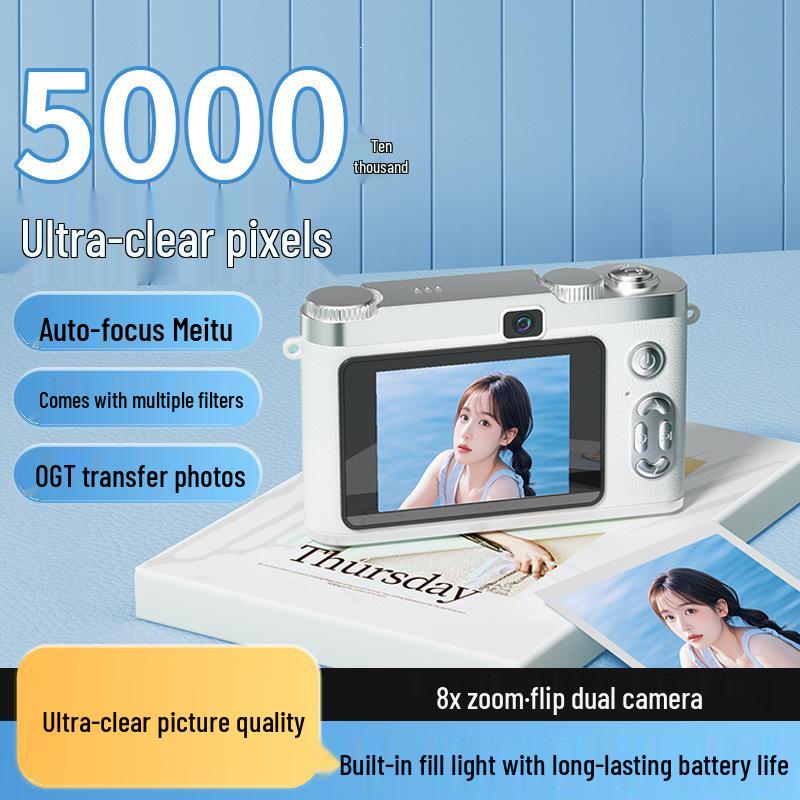 Retro Portable HD Entry-Level Selfie Card Camera for Students