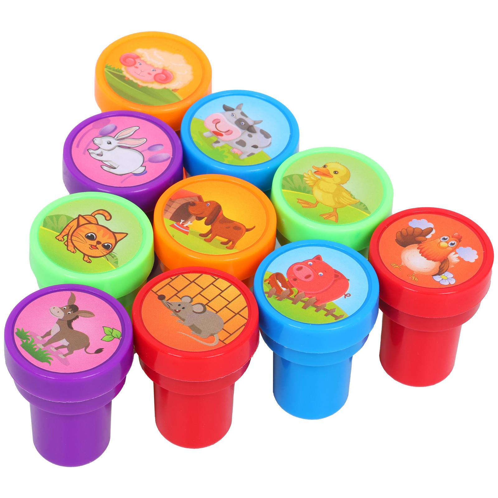 10Pcs Animal Stamps Cartoon Self Inking Stamps Children Toy Animal Stamps for Scrapbooking DIY Painting Photo Album Decor Seal