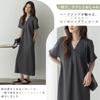Short Plus Adult [Augseed] Women's Dress, Spring/Summer, Sleeve, Long, V-Neck, Elegant, Size, Half-Zip, A-Line, Cute, (L)