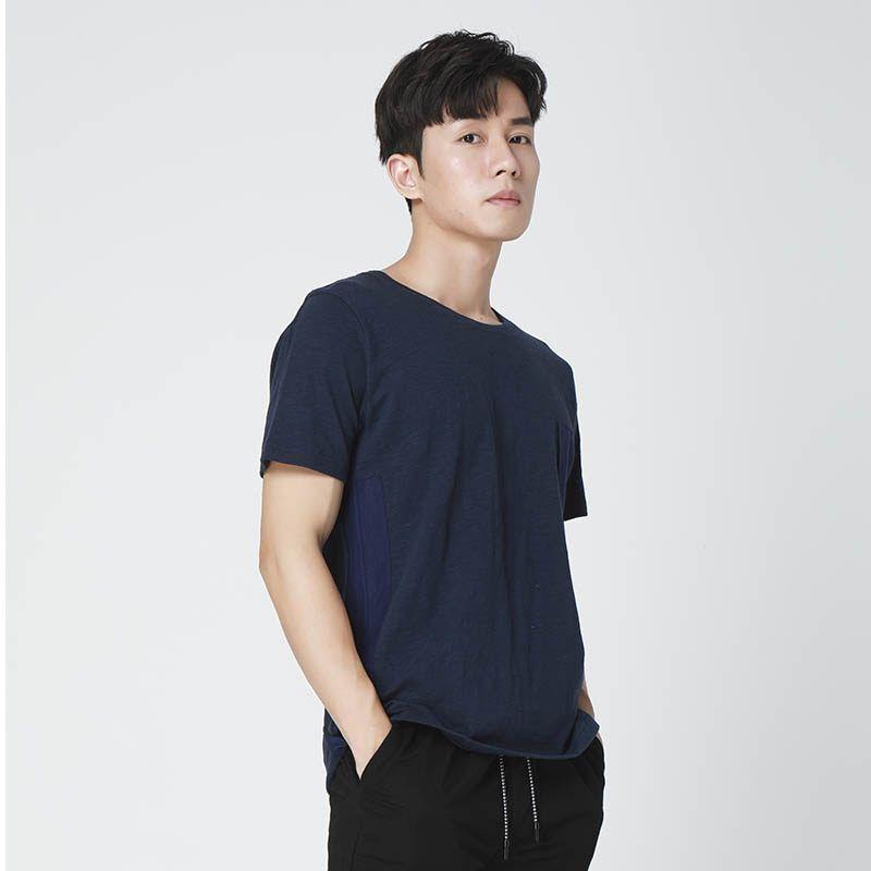 Menseye Youth Pocket Decoration Casual Short-Sleeved T-shirt