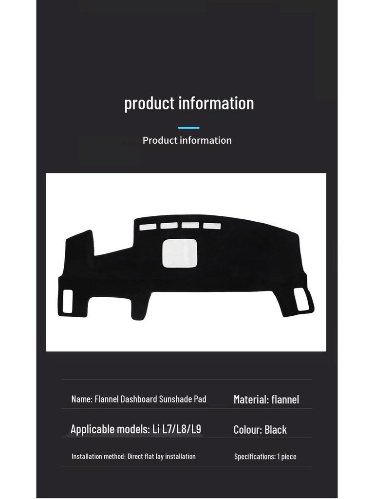 Ideal L7/L8/L9 Dashboard Sunshade Pad and Interior Decoration Accessories