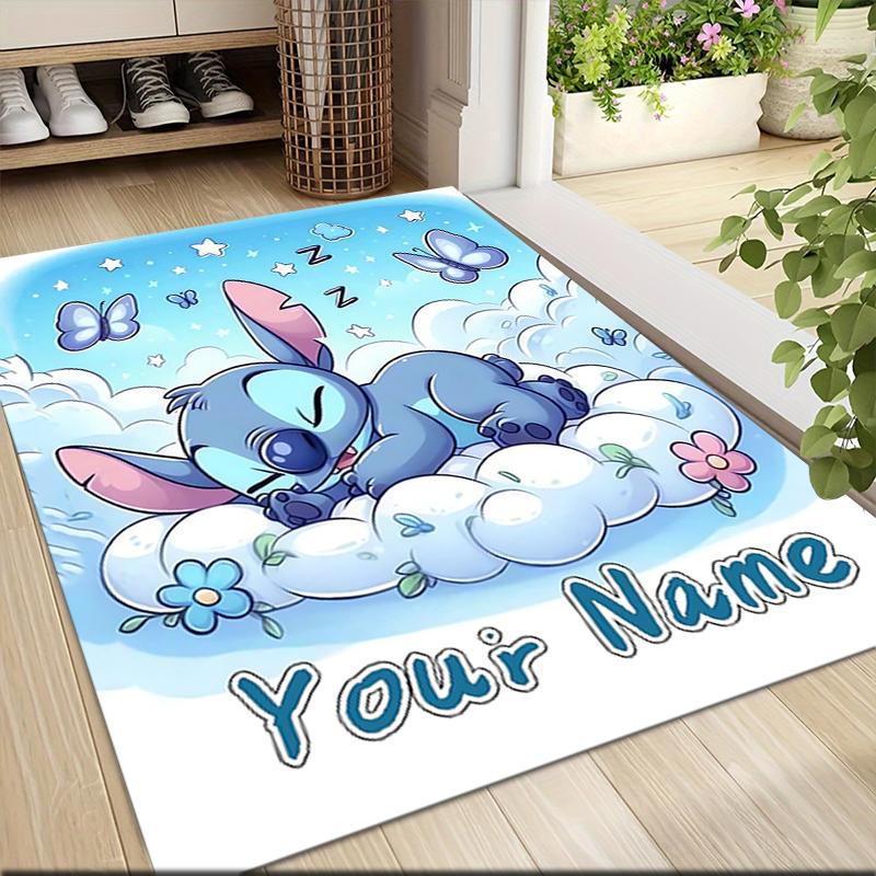 Custom Name Stitch Dreams Clouds Carpet Rug Customizable Soft Washable Anti-Slip Home Living Room Sofa Mats Personalized Rug. 0909373