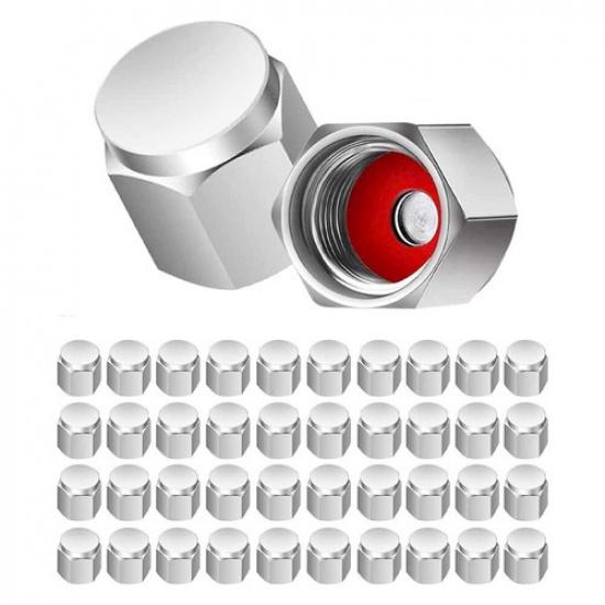 40/80/120Pcs - Universal Metal Chrome Valve Caps Tire Valve Stem Caps US Stock
