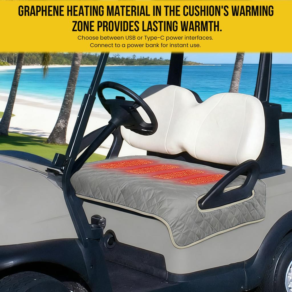 Golf Cart Seat Blanket Waterproof Heated Seat Cushion Travel Sports Cart Seat Cushion Cover Golf Gifts for Men Golf Lover