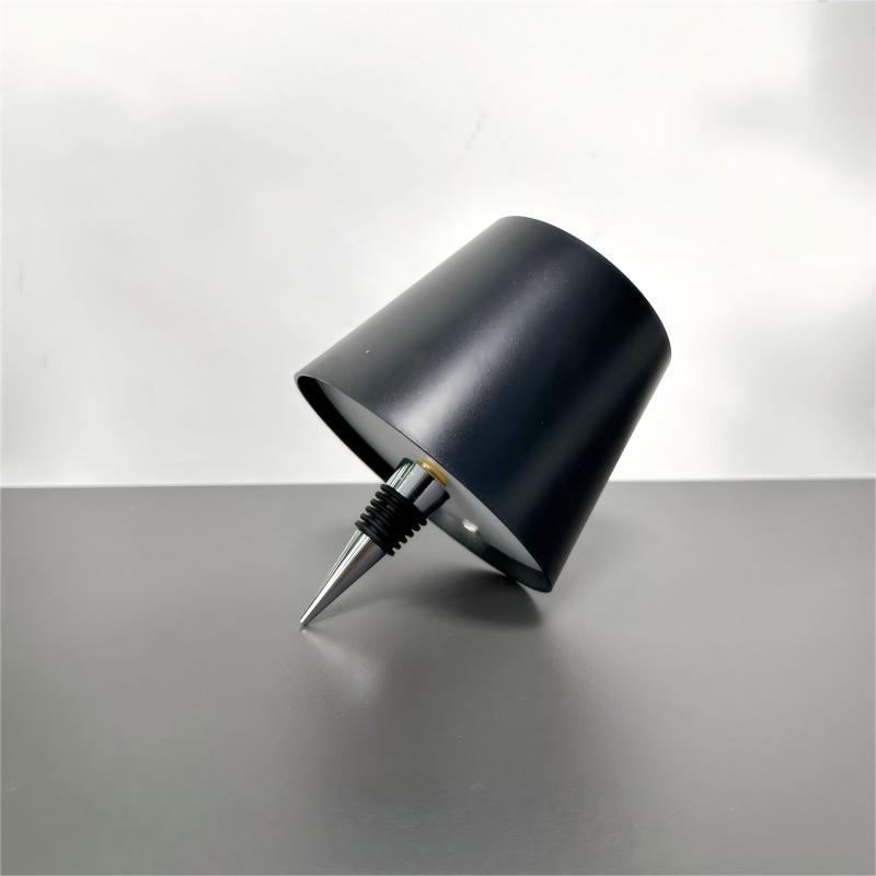 

Светодиодная беспроводная настольная лампа в виде бутылки вина, 3 цвета, плавная регулировка яркости, перезаряжаемая через USB, освещение для обеденного стола, лампа для напитков, сенсорная панель сверху changeable чёрный