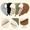 Rhombus Quilted Kids Ski Hat Adjustable Buckle Windproof Earflap Hat  Outdoor Activities
