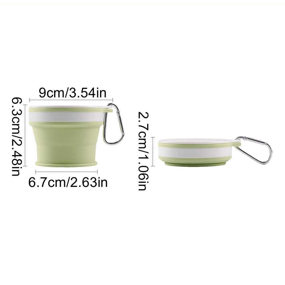 Foldable Travel Mug Folding Cup Portable Silicone Foldable Mug Leak Proof Expandable Drinking Cup With Carabiner For Outdoor