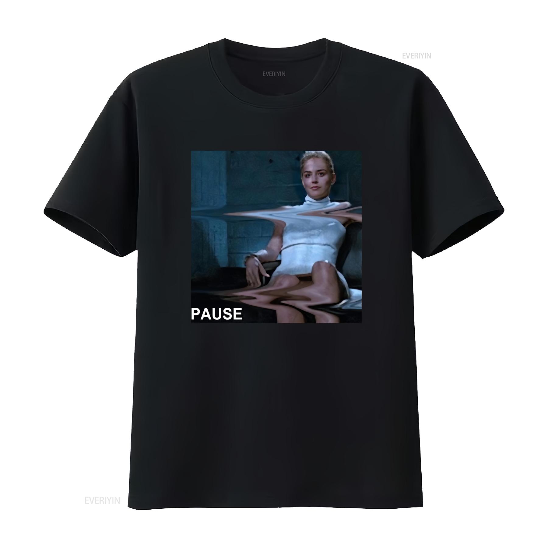 

Funny Basic Instinct Sharon Stone Pause Legs Scene Movie Fan T Shirt vintage Washed Breathable Casual designer clothes 4XL