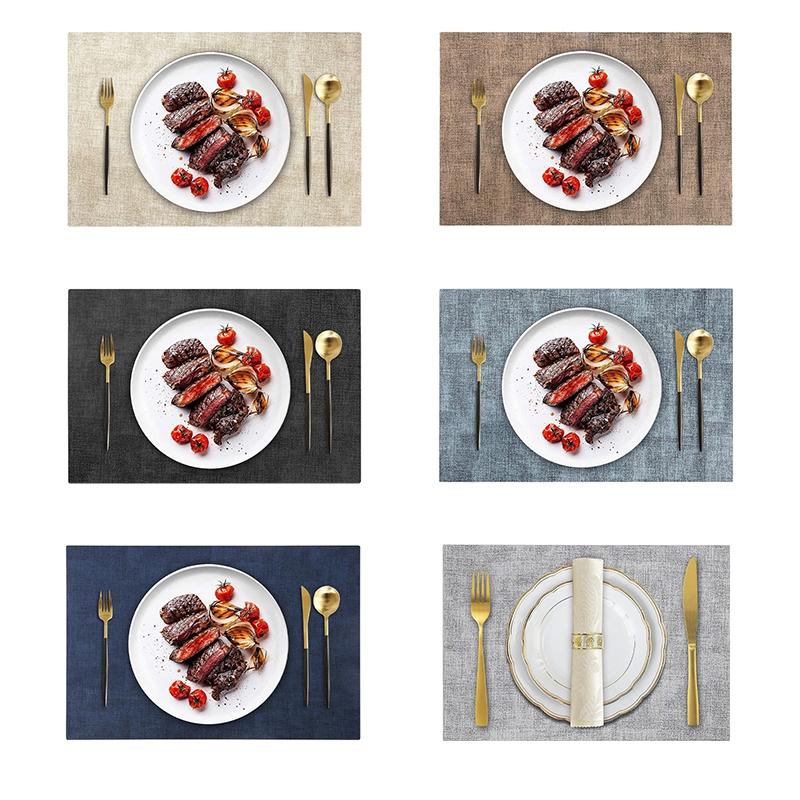 

45*30cm Washable Place Mats Waterproof Place Mats, Wipe Clean Double-Sided Place Mats, Leather, Non-Slip Place Mats M чёрный