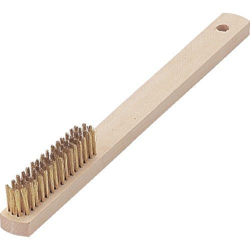 TRUSCO Wooden Handle Brass Brush, 4 Rows, TB500810