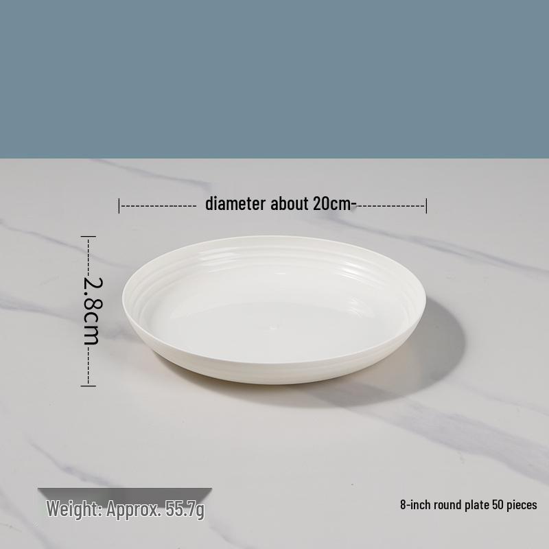 Large Round Disposable Dinner Plate - Thickened Rice Husk, Food-Grade, Ideal for Weddings & New Year Celebrations