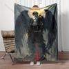Dark-winged Warrior with Blood Sword Print Blanket Warm Soft Fluffy Kids and Adult Sofa Bed Throw Blanket Travel Camping RV