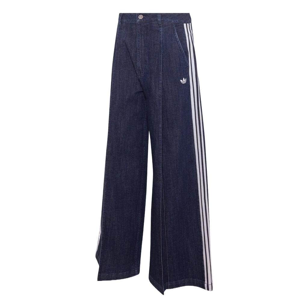 Adidas Originals Color Block Striped Loose Fit Denim Pants Women bottoms LE8302