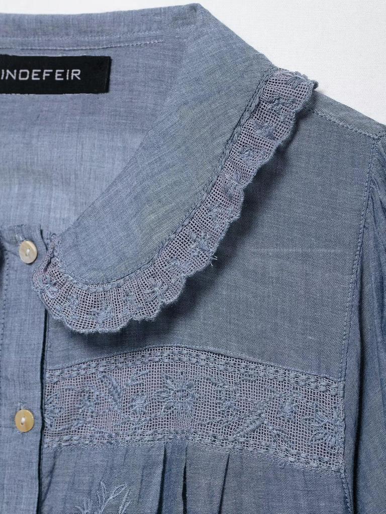 Spring 2025 Floral Embroidered Shirt - Women's European & American Style Fashion