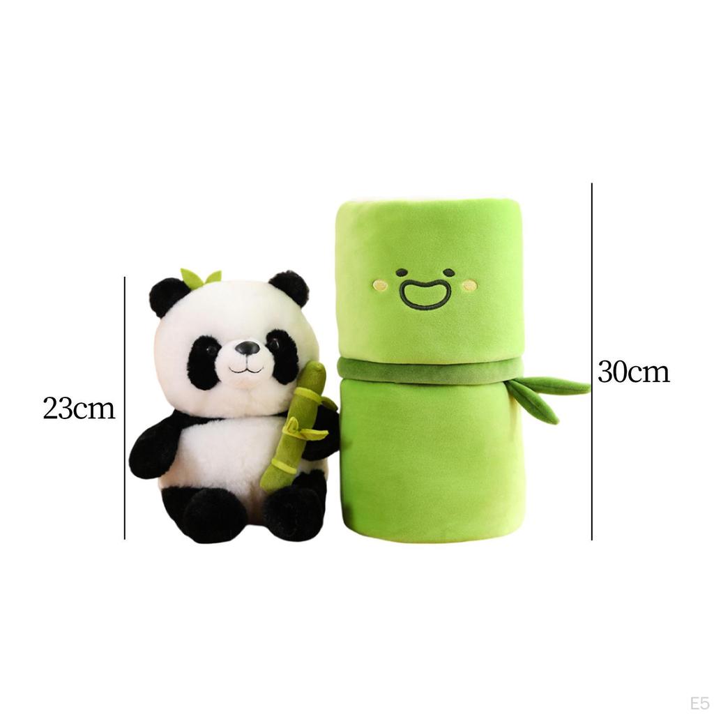 Adorable Bamboo Tube Panda Plush Toy for Home Decor and