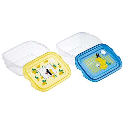 Skater Antibacterial Seal Box, Medium, 500ml X 2, Suitable for Lunch Boxes, Gaspard and Lisa Lemon Print, FCN2WAG
