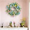 Artificial Floral Wreath Decorative Faux Flower Wreath with Mixed Greenery for Indoor Outdoor Wall Door Decor Spring Summer