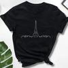 Eiffel Tower T-Shirt: Paris Line Art City Tee, France Travel Shirts Fashion Top Tee Gift for Men Women Shirts