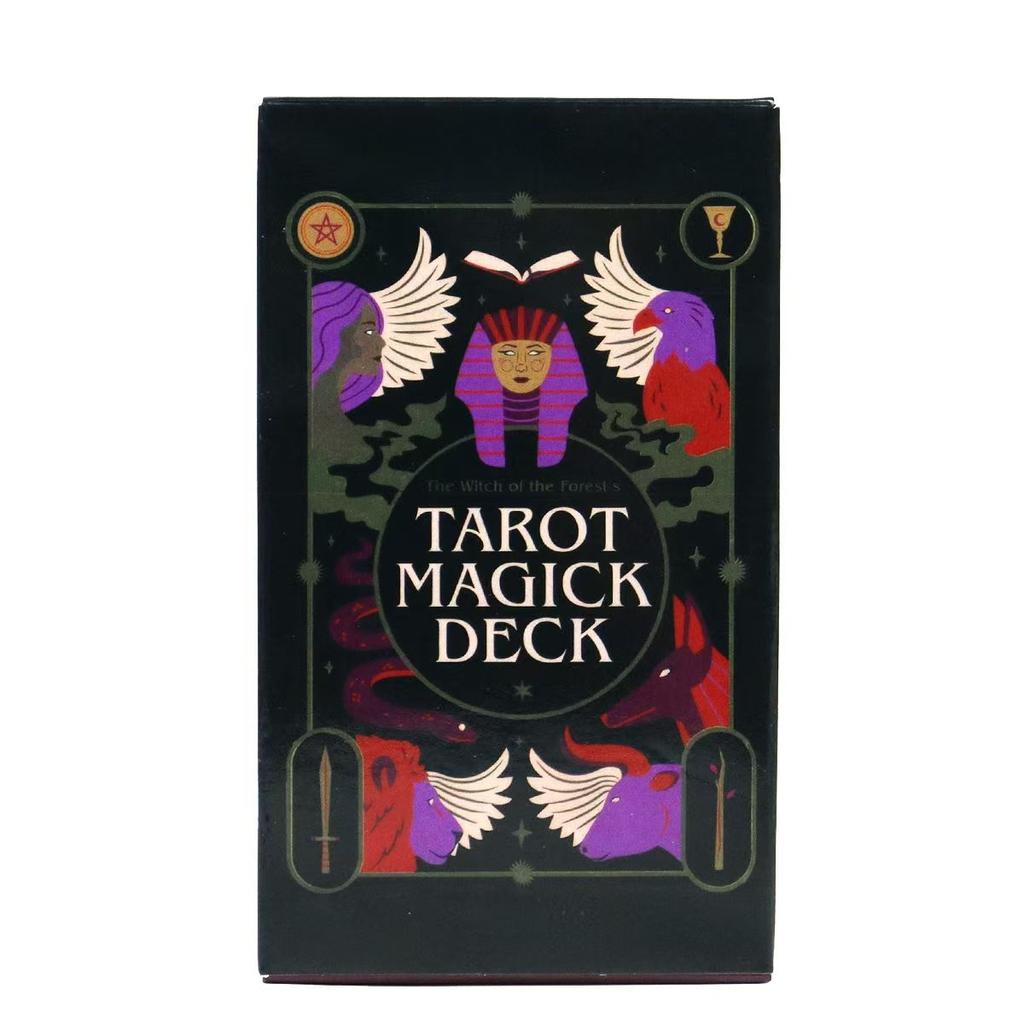 10,3*6 cm The Witch of The Forest's Tarot Magick Deck: 78 kort med guidebok for nybegynnere, forgylt svarte kanter