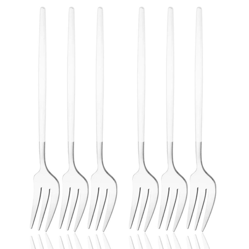 6 ks Nerezová ocel Malá vidlička Příborová sada Černá Zlatá Stolní nádobí Dortová vidlička Ovocná vidlička Dezertní vidlička Příbory Kuchyňský doplněk