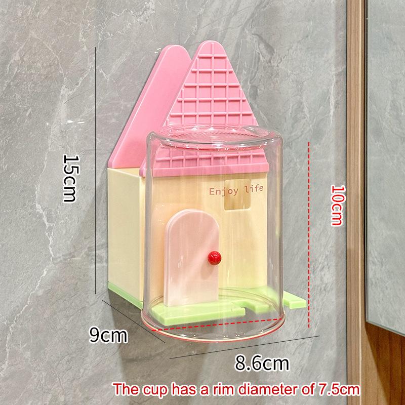 Creative Hanging Toothbru Cup Holder Small House Design Batoom Accories Toothbru Storage Ra For Students