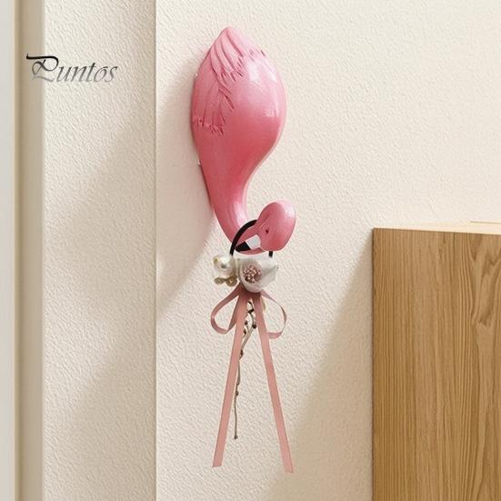 Cute Home Decor Hooks Animal Wall Hook, Flamingos/Giraffes/Swans/Elephants Shape Hanger, Self Adhesive Flamingo Coat Resin Decorative Hook for