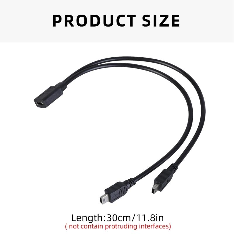 Tragbarer USB C Buchse auf Doppel Mini USB 5Pin Stecker Splitter USB Splitterkabel Typ C Ladekabel für Typ C Gerät
