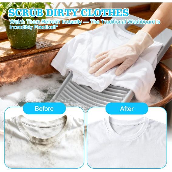 1PCS Gray Washboard,Non-Slip Laundry Washing Board,Washboard for Hand Washing Clothes,Suitable for Washing Clothes,Ideal for Homeowners,Campers and